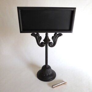 NEW 15” CHALKBOARD TABLETOP DISPLAY SIGN CAST IRON DECORATIVE METAL WITH CHALK